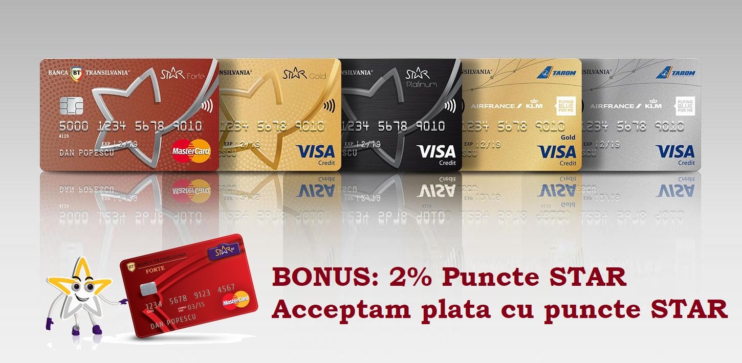 bonus 2% puncte star cumparaturi online plata card